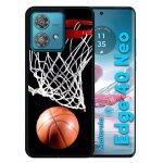 Coque pour motorola edge 40 neo - basket ball - silicone - noir