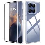 Coque pour motorola edge 60 / 60 fusion 5g - housse etui silicone gel fine + verre trempe - transparent ...