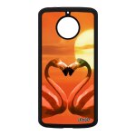 Coque motorola moto e4 plus silicone flamand rose coeur metal orange e4 + ciel animal oiseau animaux ...