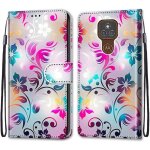 Coque pour motorola moto e7 plus / g9 play / g9, etui en cuir pu portefeuille housse coque avec 360 degres ...
