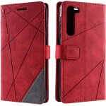 Coque pour motorola moto edge, rabat portefeuille de protection cuir pu etui, slim silicone tpu bumper ...