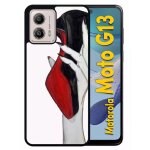 Coque pour motorola moto g13 - escarpins rouge et noir - silicone - noir