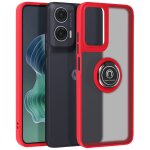 Coque pour motorola moto g35 bague mtallique support vido rouge