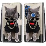 Coque pour motorola moto g8, etui en cuir pu portefeuille housse coque avec 360 degres silicone antichoc ...