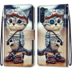 Coque pour motorola moto g8 power, etui en cuir pu portefeuille housse coque avec 360 degres silicone ...