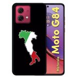 Coque pour motorola moto g84 - botte italie fond noir - silicone - noir