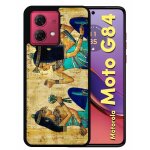 Coque pour motorola moto g84 - papyrus egypte - silicone - noir