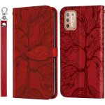 Coque pour motorola moto g9 plus, folio cuir pu magnetique feuille flip case portefeuille telephone etui ...