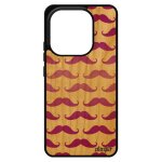 Coque moustache redmi note 14 4g europe en bois veritable silicone tendance rose smartphone chapeau melon ...