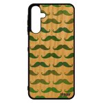 Coque moustache samsung a15 4g 5g bois silicone chapeau melon motif vintage design telephone vert etui ...