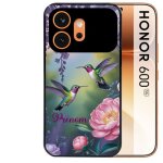 Coque noire pour honor 600 5g motif colibri couple personnalisee