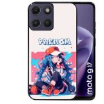 Coque noire pour moto g17 et g17 power motif anime casquette personnalisee