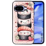 Coque noire pour pixel 9a motif sushi kawai anime Coque noire pour pixel 9a motif sushi kawai anime