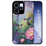Coque noire pour reno 15 f et 15 fs 5g motif colibri couple personnalisee