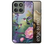 Coque noire taperso pour edge 60 pro avec motif colibri couple personnalise