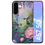 Coque noire taperso pour galaxy a57 avec motif colibri couple personnalise
