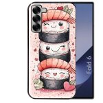Coque noire taperso pour galaxy z fold 6 avec motif sushi kawai anime