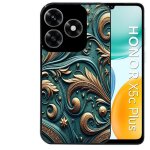 Coque noire taperso pour honor x5c plus et x5c avec motif effet cuir brocart