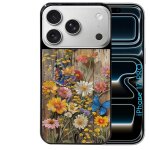 Coque noire taperso pour iphone 17 pro avec motif bois et papillon 1