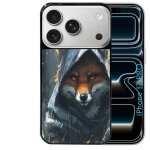 Coque noire taperso pour iphone 17 pro avec motif renard fox des bois