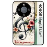 Coque noire taperso pour magic 8 lite avec motif musique cle sol personnalisee