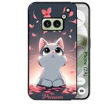 Coque noire taperso pour nothing phone 2a et 2a plus avec motif chat anime avec votre prenom