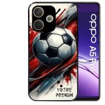 Coque noire taperso pour oppo a5 pro 4g et 5g avec motif ballon foot avec prenom