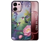 Coque noire taperso pour oppo a6 pro 4g et 5g avec motif colibri couple personnalise