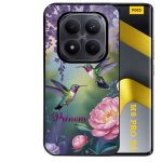 Coque noire taperso pour poco m8 pro 5g avec motif colibri couple personnalise