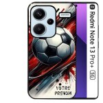 Coque noire taperso pour redmi note 13 pro plus 5g avec motif ballon foot avec prenom