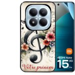 Coque noire taperso pour redmi note 15 pro 4g avec motif musique cle sol personnalisee
