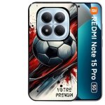Coque noire taperso pour redmi note 15 pro 5g avec motif ballon foot avec prenom