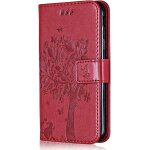 Coque pour nokia 4. 2, etui en cuir pu portefeuille, antichoc flip case housse retro emboss serie de ...