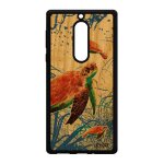 Coque nokia 5 en bois silicone tortue tpu marine animaux fonds marins case animal mer noir geante algue ...