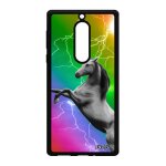 Coque nokia 5 silicone cheval animaux equitation arc en ciel poulain portable jaune eclair multicolore ...