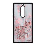 Coque nokia 5 silicone renard portable tribal cover foret 4g gel rouge polaire a