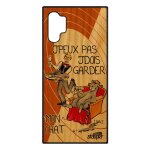 Coque note 10 + plus bois silicone j'peux pas j'dois garder mon chat drole bd chaton jpeux je texte smartphone ...
