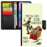 Coque note 10 + plus cuir portefeuille j'peux pas j'dois garder mon chat humoristique pas cher mignon ...