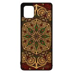 Coque pour note 10 lite bois silicone mandala vert indien arc en ciel rosace floral dessin smartphone ...