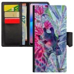 Coque note 10 lite cuir rabat silicone girafe fleurs cover telephone animaux tache animal smartphone ...