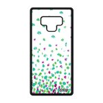 Coque note 9 silicone confettis pois fond vert jolie smartphone petales telephone effet design romantique ...