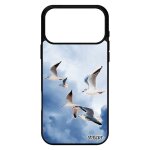 Coque oiseaux mouettes antichoc pour iphone 17 pro max silicone bumper design mer nuage animal housse ...