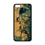 Coque oiseaux mouettes pour apple iphone 5c bois veritable silicone marin design antichoc feuilles animaux ...