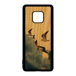 Coque oiseaux mouettes huawei mate 20 pro bois silicone design animal beige housse cover telephone portable ...