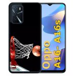 Coque pour oppo a16s - basket ball dark - silicone - noir