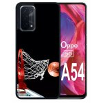 Coque pour oppo a54 5g - basket ball dark - silicone - noir