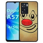 Coque pour oppo a57 - smiley clown nez rouge - silicone - noir