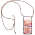 Coque pour oppo a74 4g avec cordon de collier, cover transparente silicone tpu bumper etui housse avec ...
