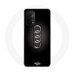 Coque pour oppo a74 5g audi logo cache moyeu fond noir