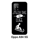 Coque oppo a94 5g - j peux pas j ai luge 2 - silicone - noir